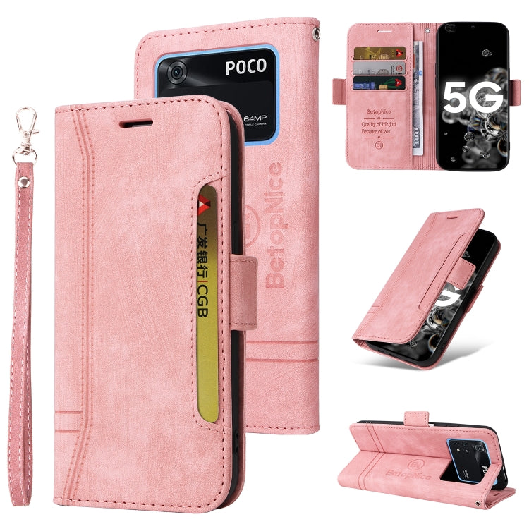 BETOPNICE Dual-side Buckle Leather Phone Case, For Xiaomi Poco M4 Pro 4G, For Xiaomi Poco X3 NFC, For Xiaomi Poco X4 Pro 5G