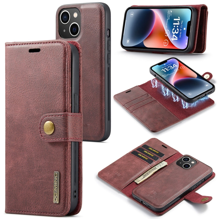 DG.MING Crazy Horse Texture Detachable Magnetic Leather Case, For iPhone 14, For iPhone 14 Plus, For iPhone 14 Pro, For iPhone 14 Pro Max
