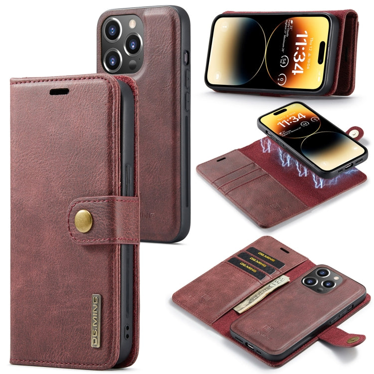DG.MING Crazy Horse Texture Detachable Magnetic Leather Case, For iPhone 14, For iPhone 14 Plus, For iPhone 14 Pro, For iPhone 14 Pro Max
