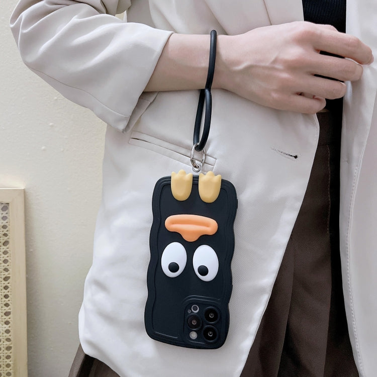 Wave Edge Big Duck Silicone Phone Case with Wristband, For iPhone 14, For iPhone 14 Plus, For iPhone 14 Pro, For iPhone 14 Pro Max