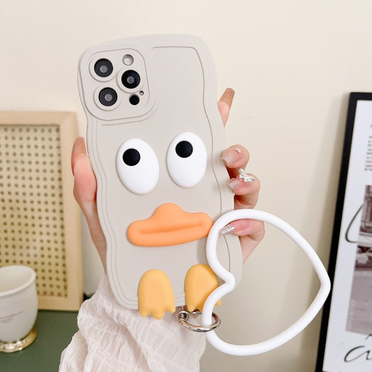 Wave Edge Big Duck Silicone Phone Case with Wristband, For iPhone 13, For iPhone 13 Pro, For iPhone 13 Pro Max, For iPhone 12