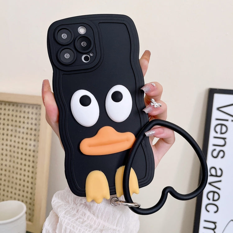 Wave Edge Big Duck Silicone Phone Case with Wristband, For iPhone 11 Pro Max, For iPhone 13 mini