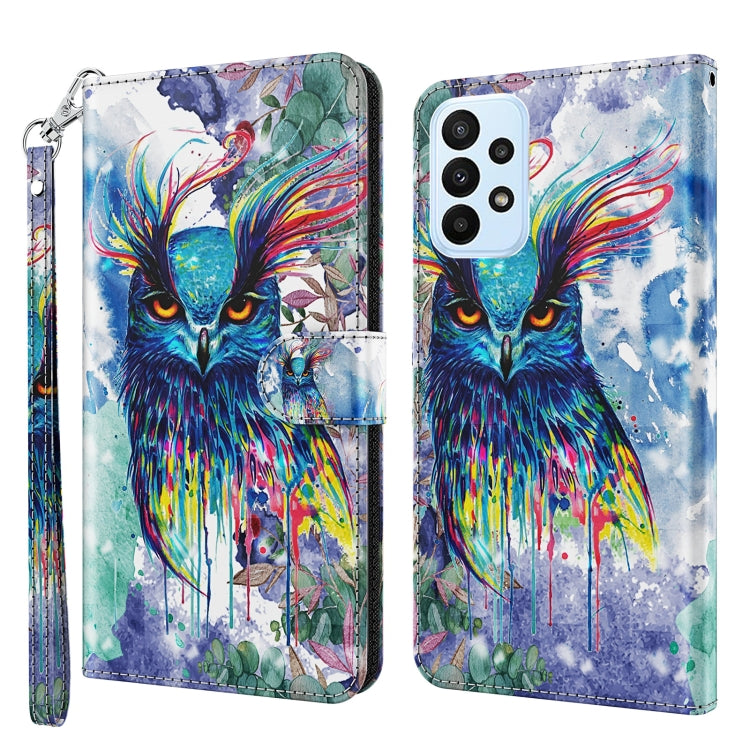 3D Painting Pattern TPU + PU Phone Case, For Honor X8 4G, For Samsung Galaxy A23E