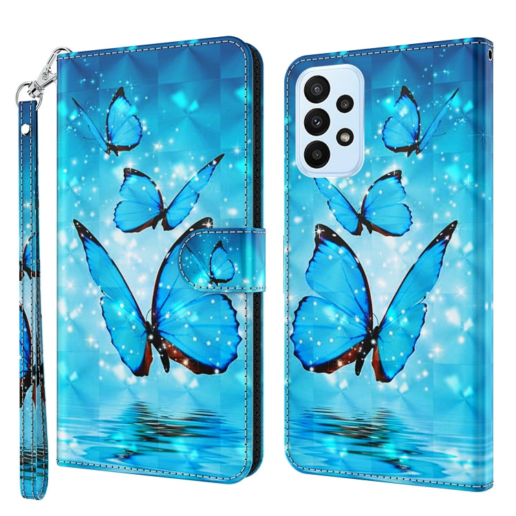 3D Painting Pattern TPU + PU Phone Case, For Honor X8 4G, For Samsung Galaxy A23E