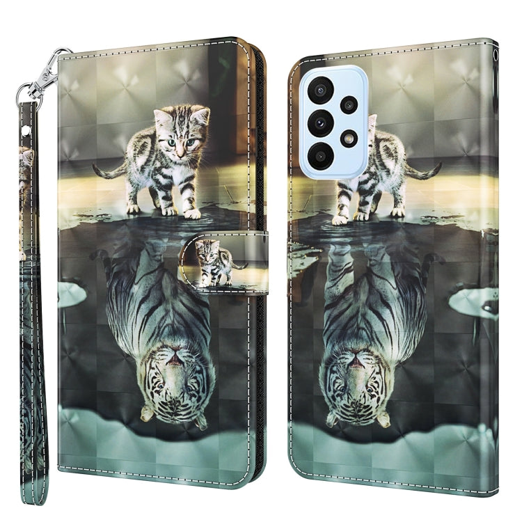 3D Painting Pattern TPU + PU Phone Case, For Honor X8 4G, For Samsung Galaxy A23E