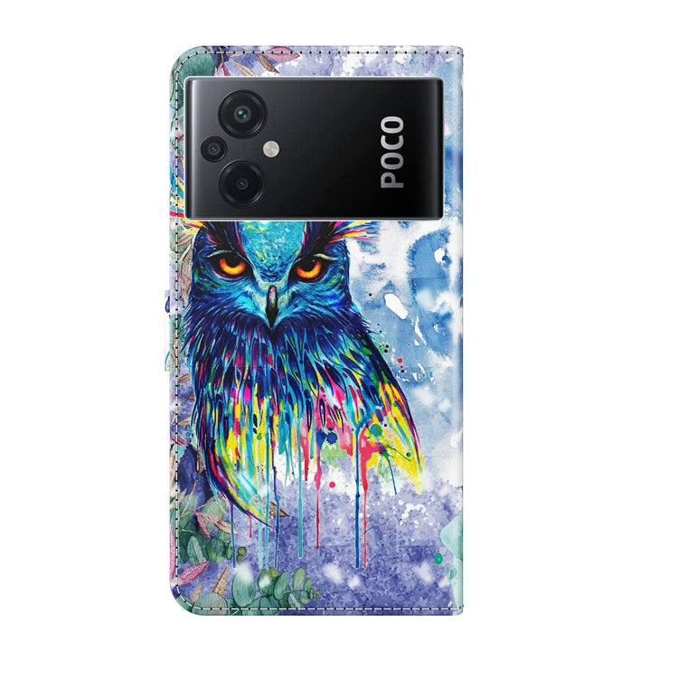 3D Painting Pattern TPU + PU Phone Case, For Xiaomi Poco M5, For Xiaomi Poco M5S/Redmi Note 10/Note 10S