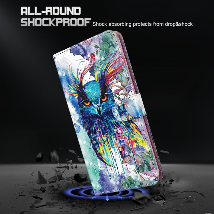 3D Painting Pattern TPU + PU Phone Case, For Xiaomi Poco M5, For Xiaomi Poco M5S/Redmi Note 10/Note 10S