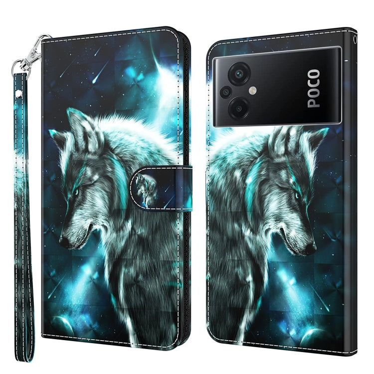 3D Painting Pattern TPU + PU Phone Case, For Xiaomi Poco M5, For Xiaomi Poco M5S/Redmi Note 10/Note 10S