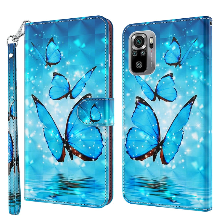 3D Painting Pattern TPU + PU Phone Case, For Xiaomi Poco M5, For Xiaomi Poco M5S/Redmi Note 10/Note 10S