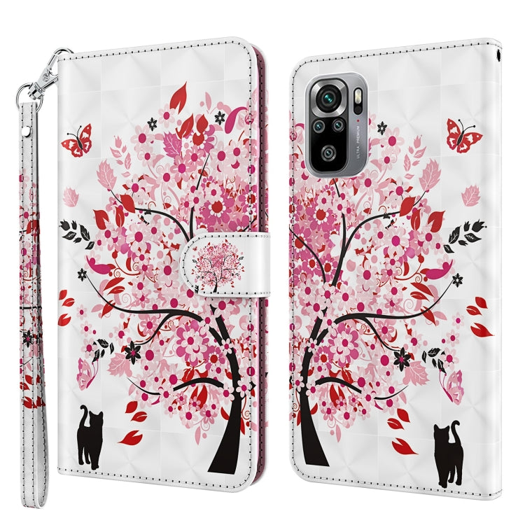 3D Painting Pattern TPU + PU Phone Case, For Xiaomi Poco M5, For Xiaomi Poco M5S/Redmi Note 10/Note 10S