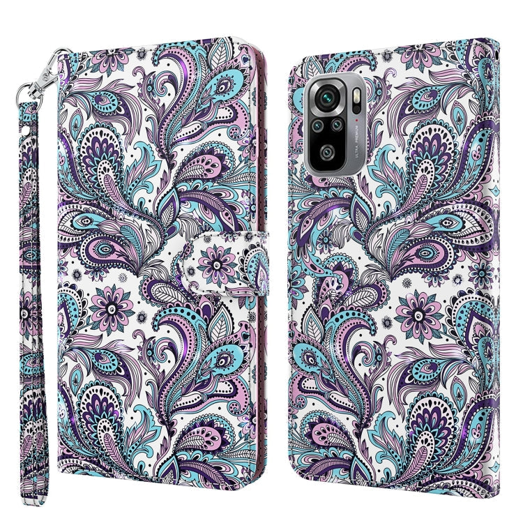3D Painting Pattern TPU + PU Phone Case, For Xiaomi Poco M5, For Xiaomi Poco M5S/Redmi Note 10/Note 10S