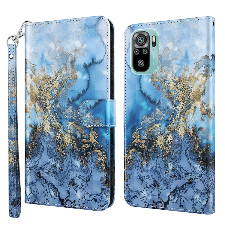 3D Painting Pattern TPU + PU Phone Case, For Xiaomi Poco M5, For Xiaomi Poco M5S/Redmi Note 10/Note 10S
