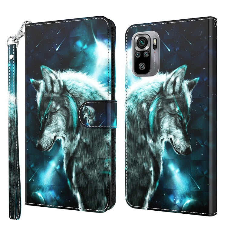 3D Painting Pattern TPU + PU Phone Case, For Xiaomi Poco M5, For Xiaomi Poco M5S/Redmi Note 10/Note 10S