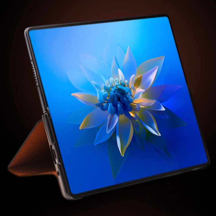 QIALINO Crocodile Pattern Side Window View Genuine Leather Phone Case, For Huawei Mate X2