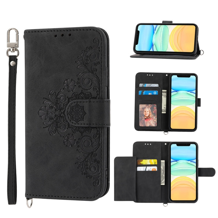 Skin-feel Flowers Embossed Wallet Leather Phone Case, For iPhone 11 Pro, For iPhone 11, For iPhone XS Max, For iPhone XS / X