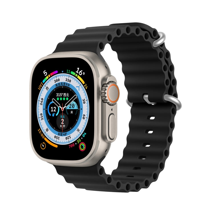 DUX DUCIS Sea Wave Silicone Watch Band For Apple Watch, Series 8&7 45mm / SE 2&6&SE&5&4 44mm / 3&2&1 42mm