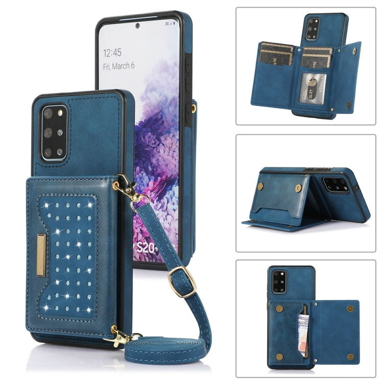 Three-fold RFID Leather Phone Case with Lanyard, For Samsung Galaxy S20+, For Samsung Galaxy S20 FE, For Samsung Galaxy S21, For Samsung Galaxy S22