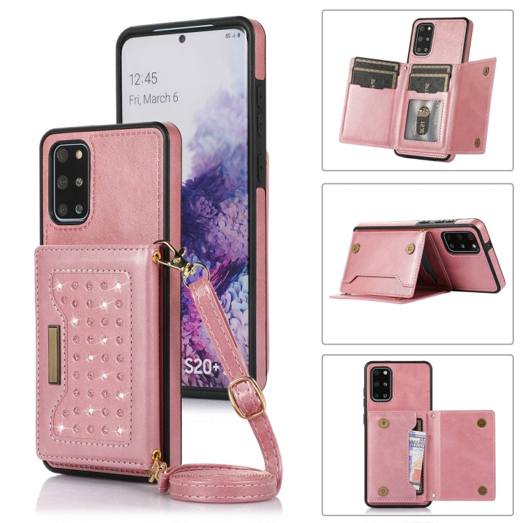 Three-fold RFID Leather Phone Case with Lanyard, For Samsung Galaxy S20+, For Samsung Galaxy S20 FE, For Samsung Galaxy S21, For Samsung Galaxy S22