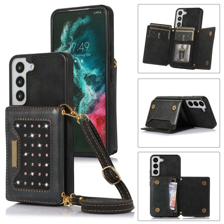 Three-fold RFID Leather Phone Case with Lanyard, For Samsung Galaxy S20+, For Samsung Galaxy S20 FE, For Samsung Galaxy S21, For Samsung Galaxy S22