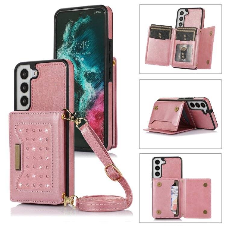 Three-fold RFID Leather Phone Case with Lanyard, For Samsung Galaxy S20+, For Samsung Galaxy S20 FE, For Samsung Galaxy S21, For Samsung Galaxy S22