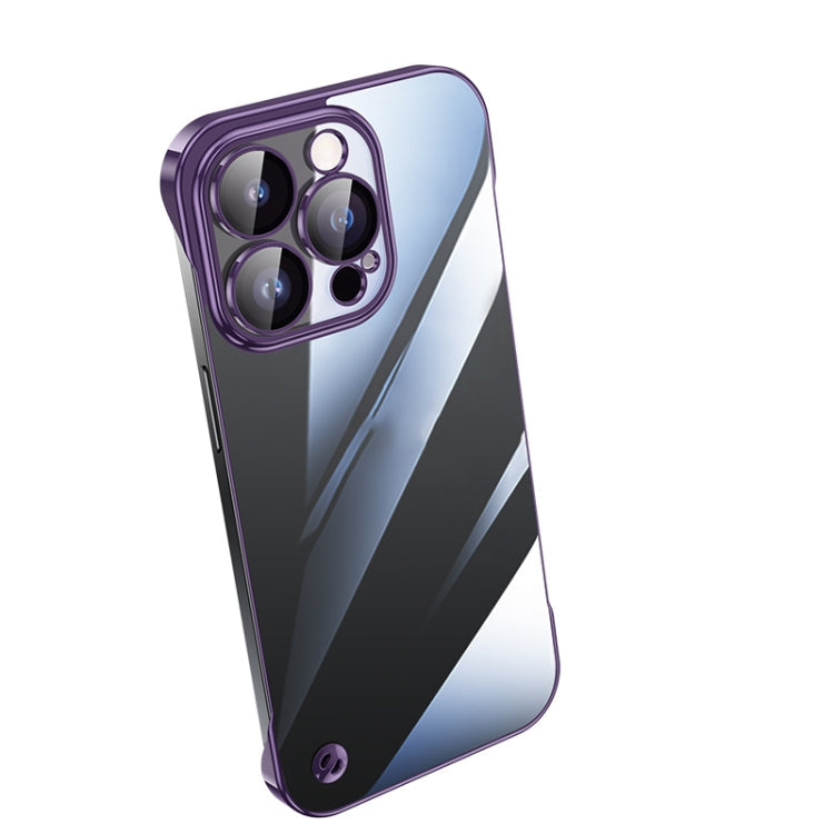 Electroplating Frameless Clear PC Phone Case, For iPhone 14, For iPhone 14 Plus, For iPhone 14 Pro