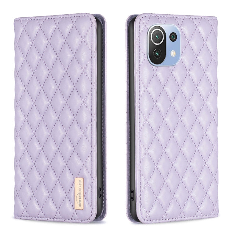 Diamond Lattice Magnetic Leather Flip Phone Case, For Xiaomi Redmi Note 10 Pro / 10 Pro Max, For Xiaomi Mi 11 Lite, For Xiaomi Mi 11i / Poco F3 / Redmi K40, For Xiaomi 11T / 11T Pro