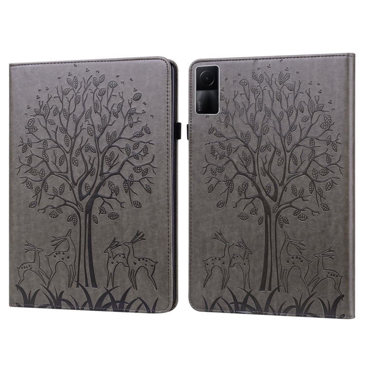 Tree & Deer Pattern Pressed Printing Leather Tablet Case, For Xiaomi Redmi Pad 10.61 2022