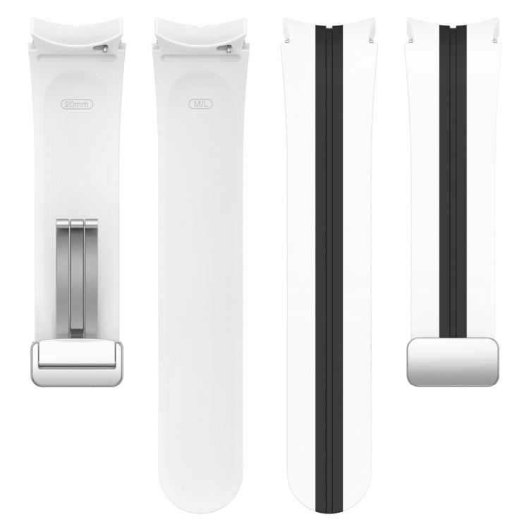 Two-color Silver Buckle Silicone Watch Band, For Samsung Galaxy Watch 5 Pro