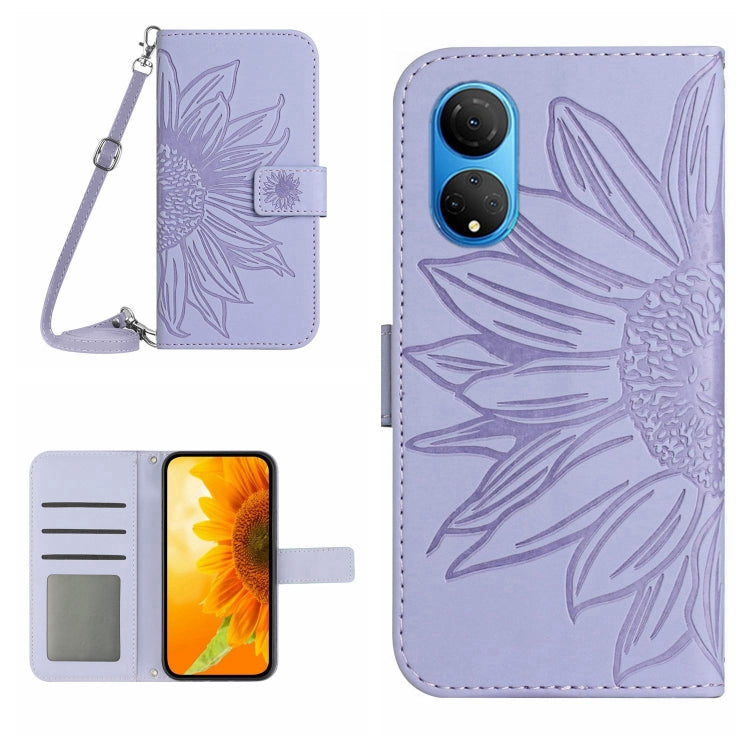 Skin Feel Sun Flower Pattern Flip Leather Phone Case, For Honor X7, For Huawei P20 Lite