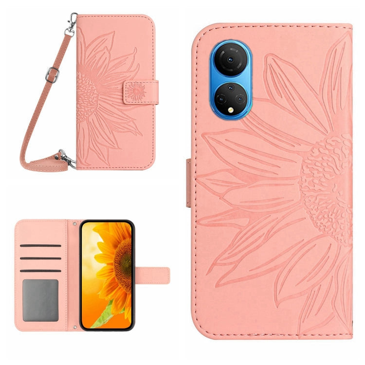 Skin Feel Sun Flower Pattern Flip Leather Phone Case, For Honor X7, For Huawei P20 Lite