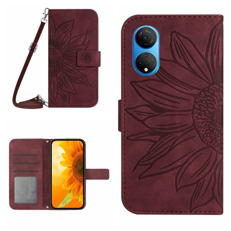 Skin Feel Sun Flower Pattern Flip Leather Phone Case, For Honor X7, For Huawei P20 Lite