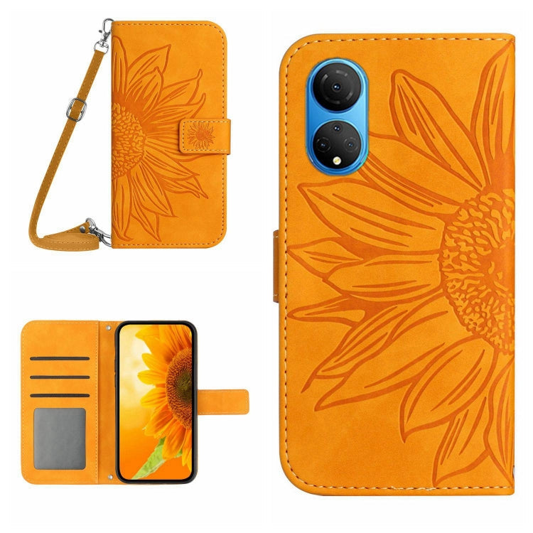 Skin Feel Sun Flower Pattern Flip Leather Phone Case, For Honor X7, For Huawei P20 Lite