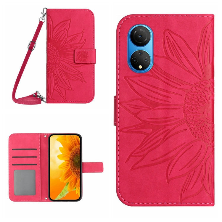 Skin Feel Sun Flower Pattern Flip Leather Phone Case, For Honor X7, For Huawei P20 Lite