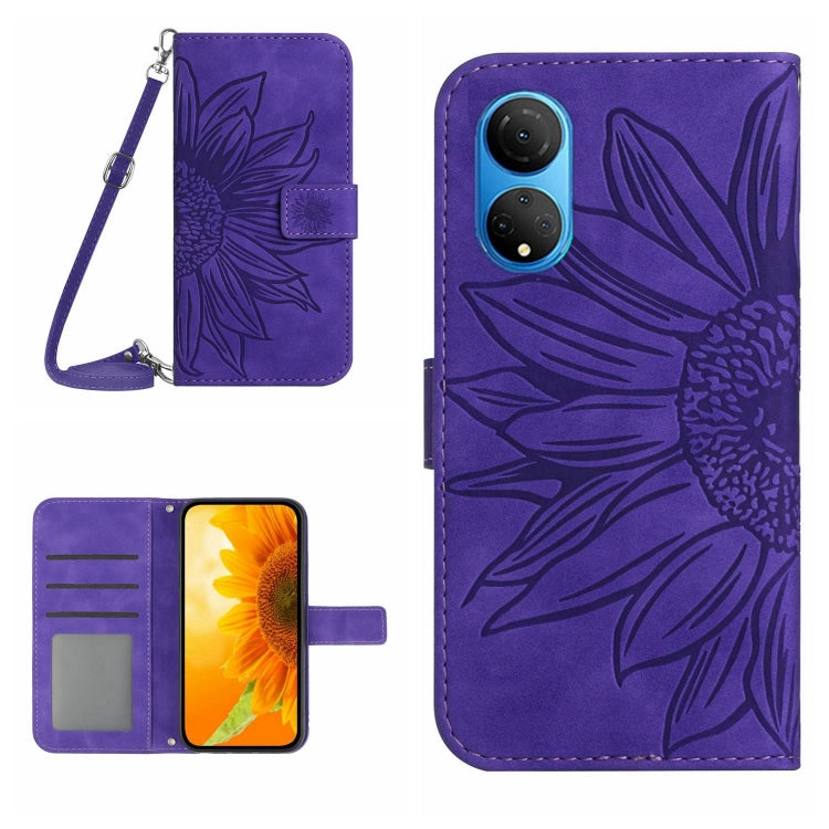 Skin Feel Sun Flower Pattern Flip Leather Phone Case, For Honor X7, For Huawei P20 Lite