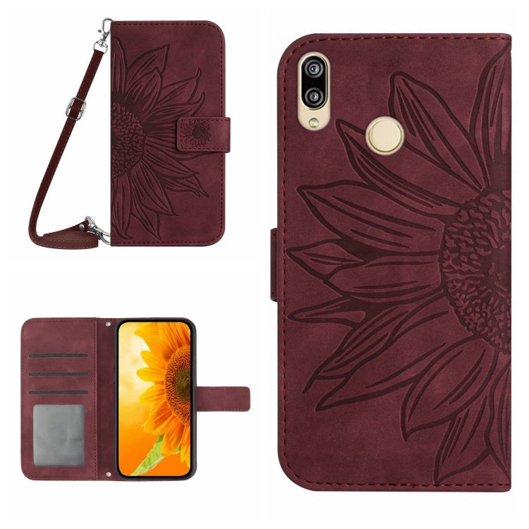Skin Feel Sun Flower Pattern Flip Leather Phone Case, For Honor X7, For Huawei P20 Lite