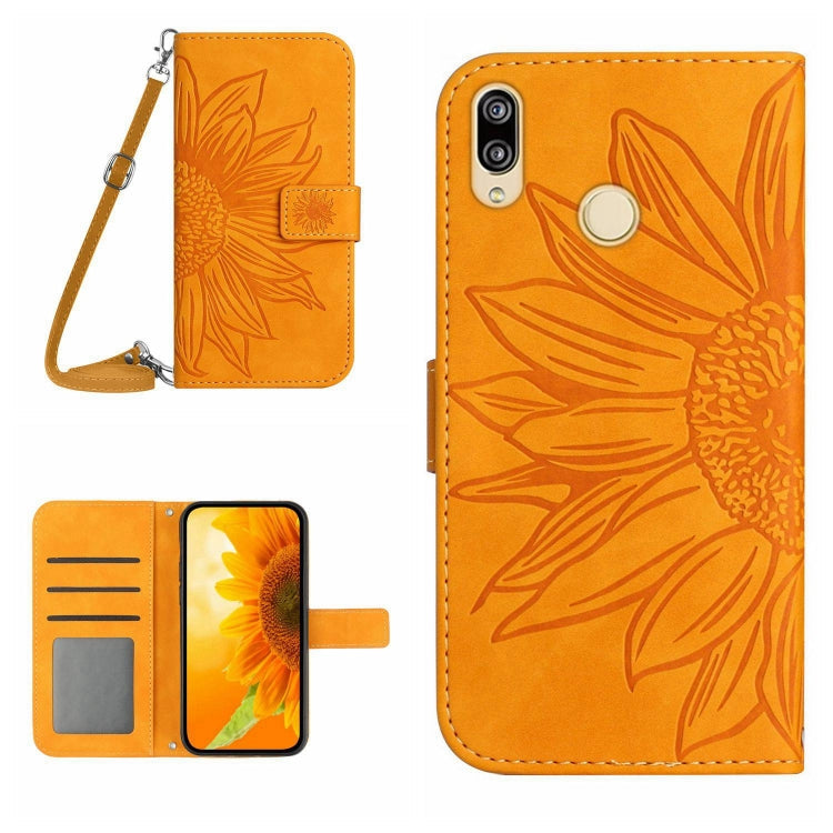 Skin Feel Sun Flower Pattern Flip Leather Phone Case, For Honor X7, For Huawei P20 Lite
