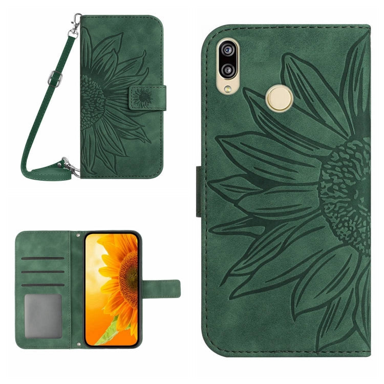 Skin Feel Sun Flower Pattern Flip Leather Phone Case, For Honor X7, For Huawei P20 Lite