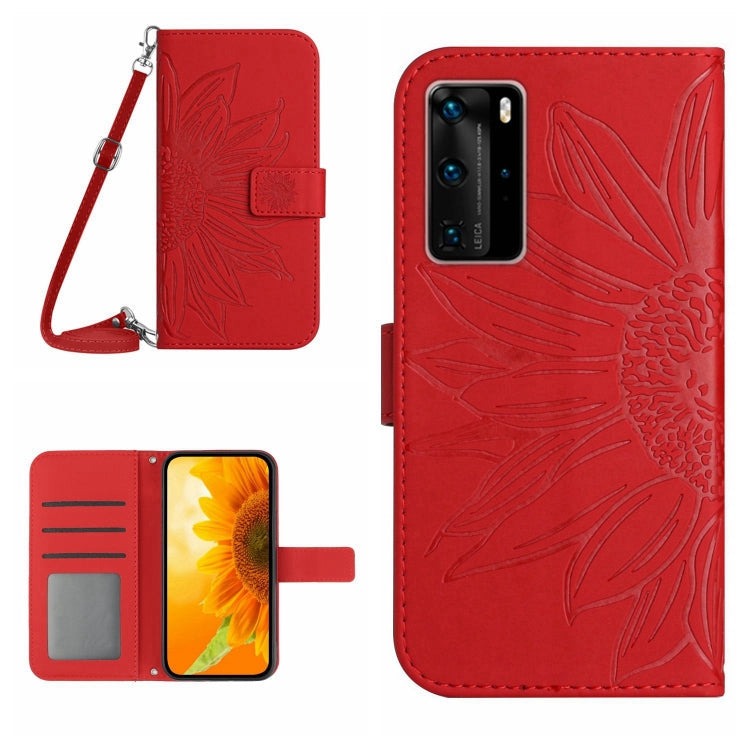 Skin Feel Sun Flower Pattern Flip Leather Phone Case, For Huawei P40 Pro, For Huawei P50