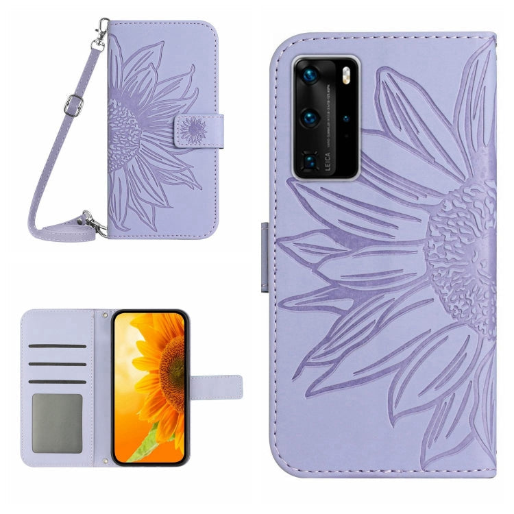 Skin Feel Sun Flower Pattern Flip Leather Phone Case, For Huawei P40 Pro, For Huawei P50