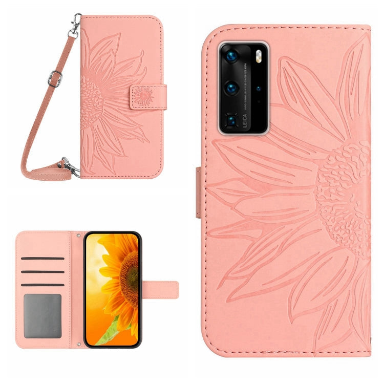 Skin Feel Sun Flower Pattern Flip Leather Phone Case, For Huawei P40 Pro, For Huawei P50