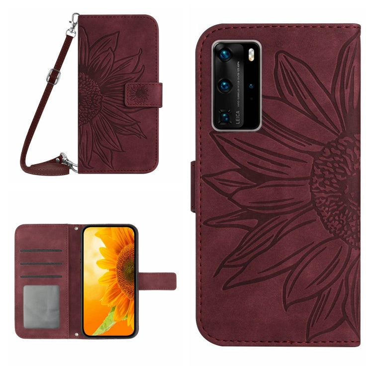 Skin Feel Sun Flower Pattern Flip Leather Phone Case, For Huawei P40 Pro, For Huawei P50