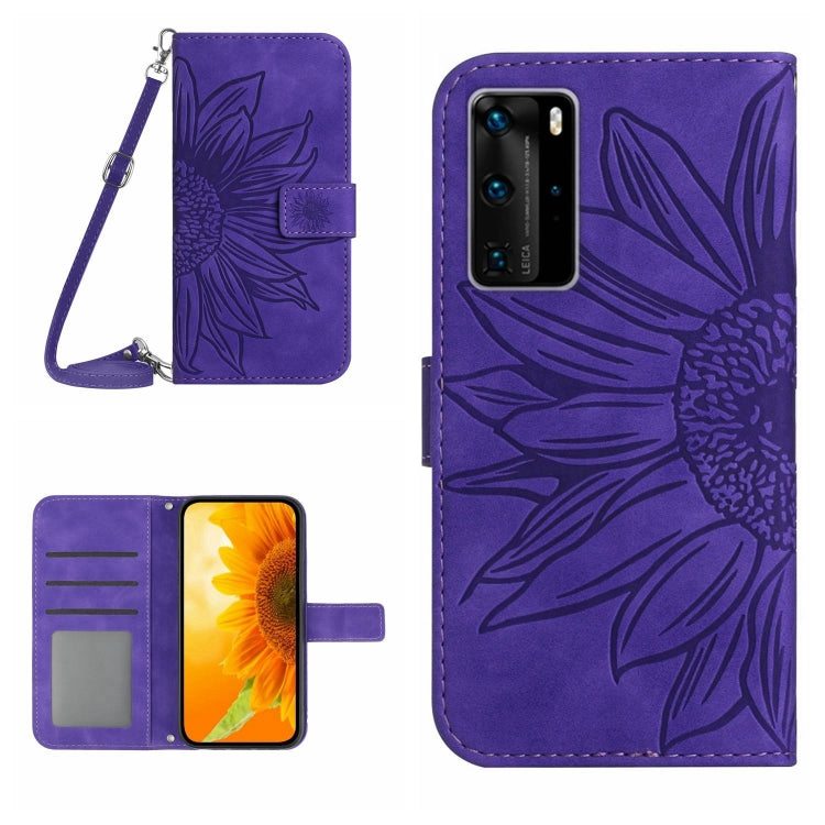 Skin Feel Sun Flower Pattern Flip Leather Phone Case, For Huawei P40 Pro, For Huawei P50