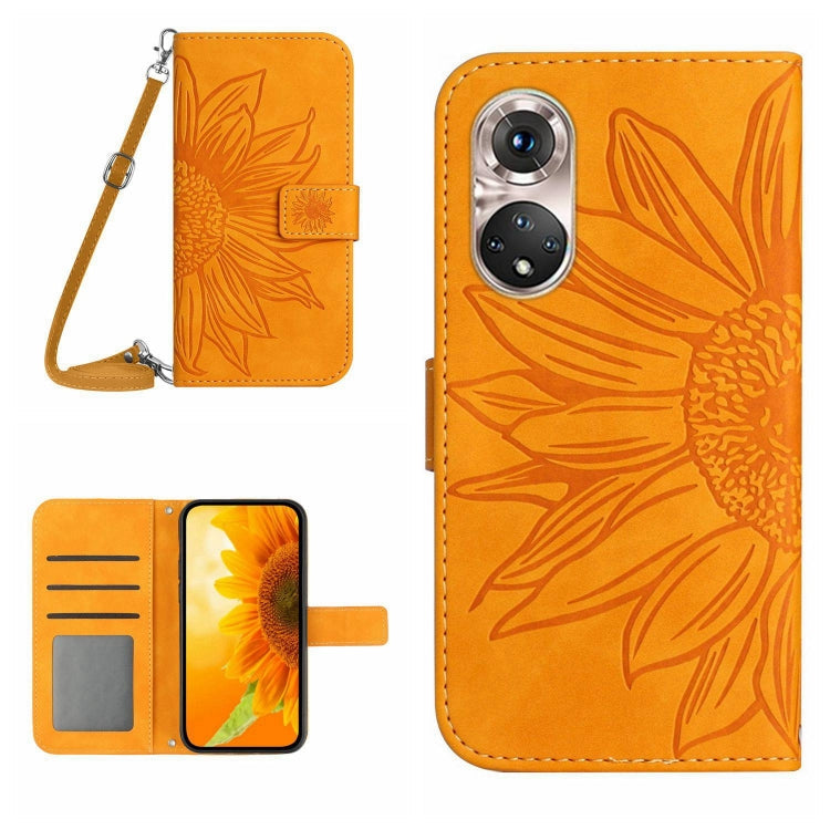 Skin Feel Sun Flower Pattern Flip Leather Phone Case, For Huawei P40 Pro, For Huawei P50
