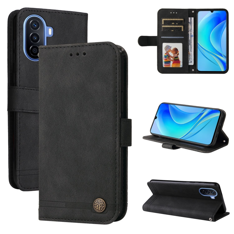 Skin Feel Life Tree Metal Button Leather Phone Case, For Huawei nova Y70 / Y70 Plus / Enjoy 50, For Huawei nova Y90 / Enjoy 50 Pro, For Honor X8 5G / X6, For OPPO A17