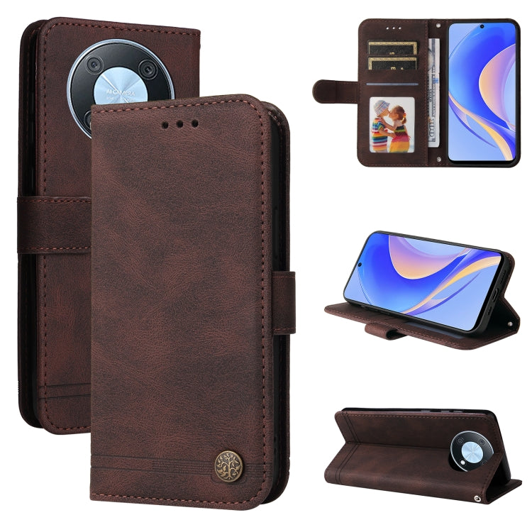 Skin Feel Life Tree Metal Button Leather Phone Case, For Huawei nova Y70 / Y70 Plus / Enjoy 50, For Huawei nova Y90 / Enjoy 50 Pro, For Honor X8 5G / X6, For OPPO A17