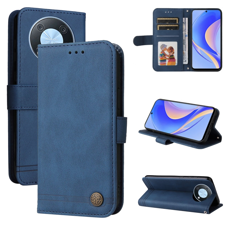 Skin Feel Life Tree Metal Button Leather Phone Case, For Huawei nova Y70 / Y70 Plus / Enjoy 50, For Huawei nova Y90 / Enjoy 50 Pro, For Honor X8 5G / X6, For OPPO A17