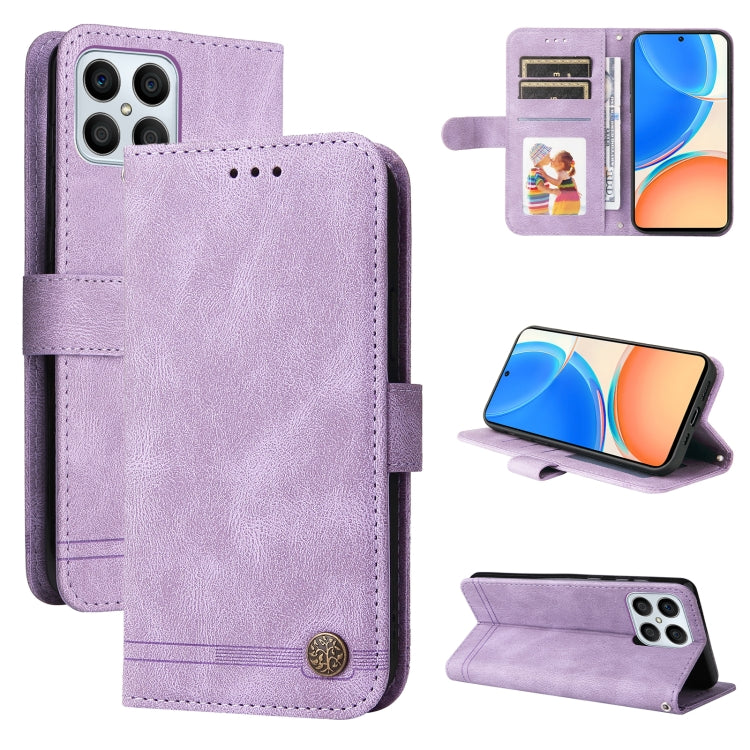 Skin Feel Life Tree Metal Button Leather Phone Case, For Huawei nova Y70 / Y70 Plus / Enjoy 50, For Huawei nova Y90 / Enjoy 50 Pro, For Honor X8 5G / X6, For OPPO A17