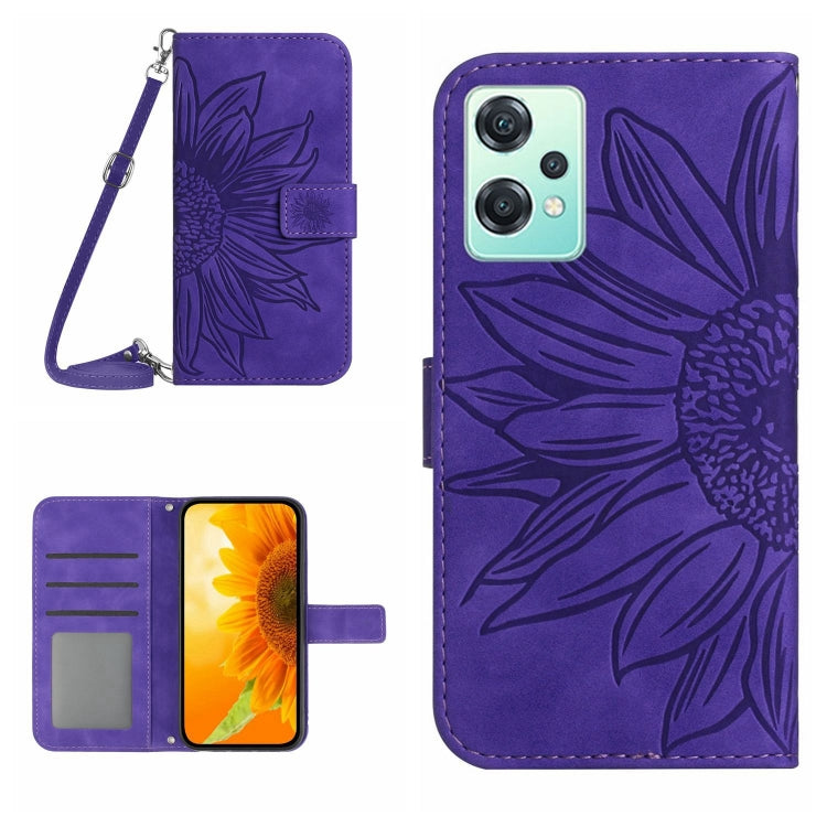 Skin Feel Sun Flower Pattern Flip Leather Phone Case with Lanyard, For Realme 9 Pro 5G, For Realme 9i/A36/A76/A96 4G