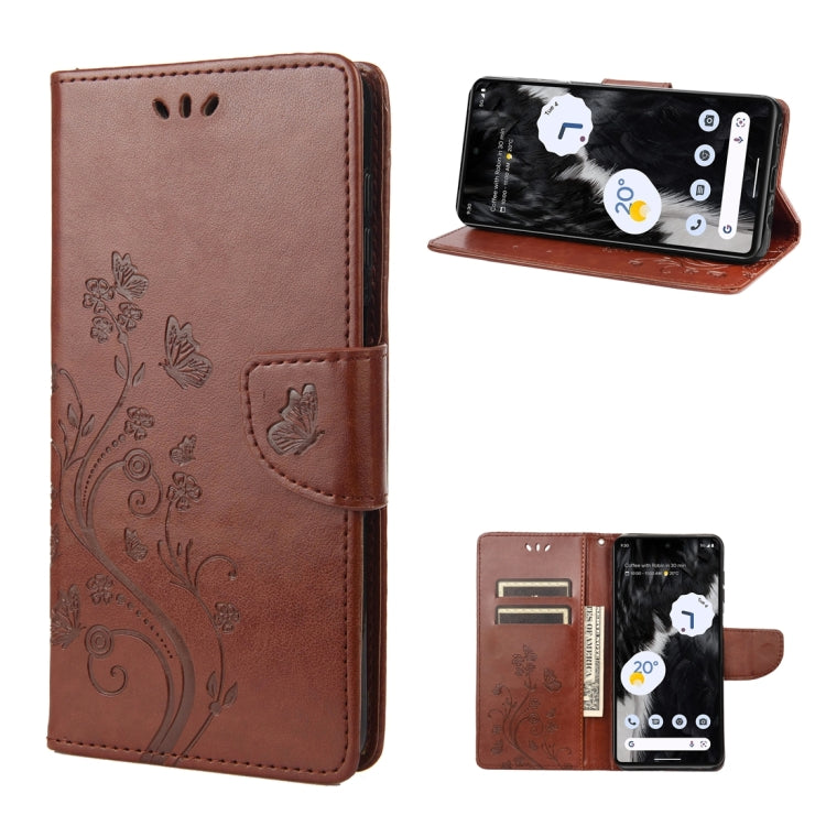 Butterfly Flower Pattern Flip Leather Phone Case, For Google Pixel 7 Pro 5G