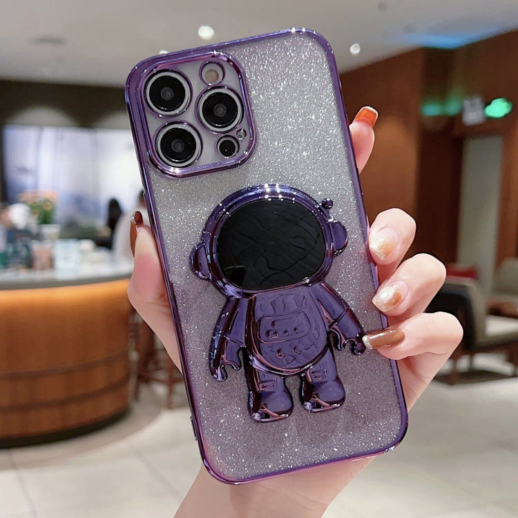 Astronaut Holder Gradient Glitter Powder Phone Case, For iPhone 14 Pro Max, For iPhone 13, For iPhone 13 Pro